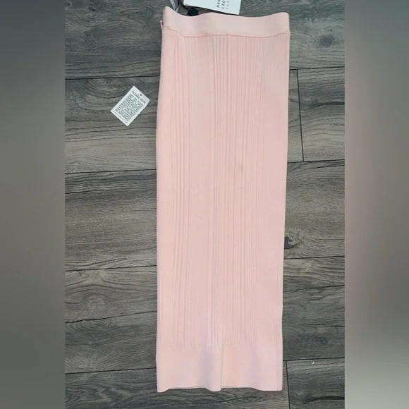 Hervé Léger Bandage Variegated Rib Skirt size XXS Midi Stretch Knit NWT - Picture 4 of 9